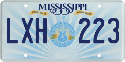 MS license plate LXH223