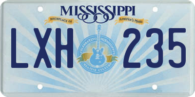 MS license plate LXH235