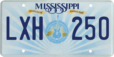 MS license plate LXH250