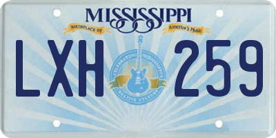 MS license plate LXH259