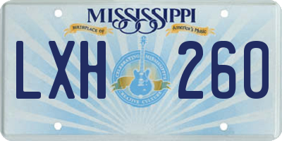 MS license plate LXH260