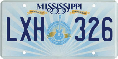 MS license plate LXH326