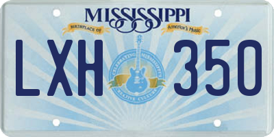 MS license plate LXH350