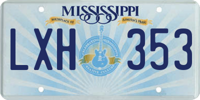 MS license plate LXH353