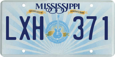 MS license plate LXH371