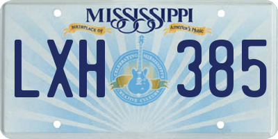 MS license plate LXH385