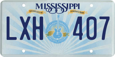 MS license plate LXH407