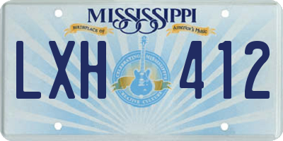 MS license plate LXH412