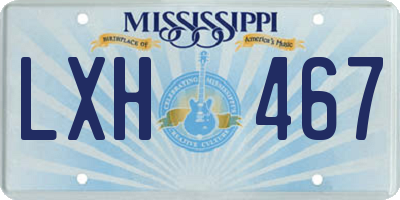 MS license plate LXH467