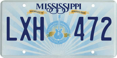 MS license plate LXH472