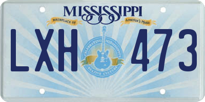 MS license plate LXH473
