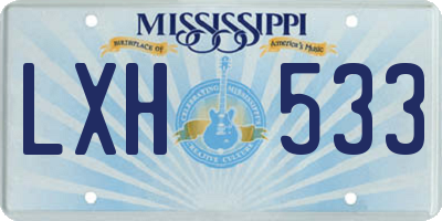 MS license plate LXH533