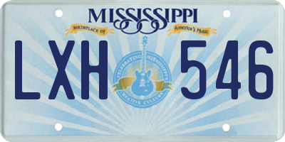 MS license plate LXH546