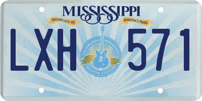 MS license plate LXH571
