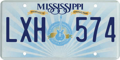 MS license plate LXH574