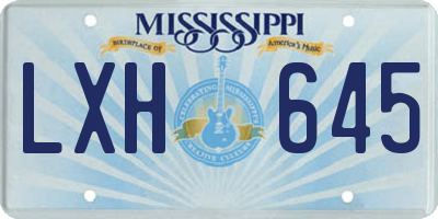 MS license plate LXH645