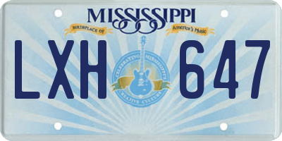 MS license plate LXH647