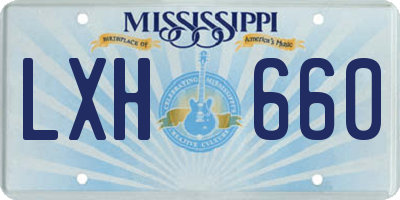 MS license plate LXH660