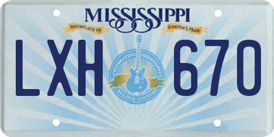 MS license plate LXH670