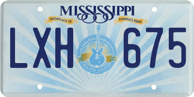 MS license plate LXH675