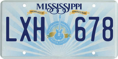 MS license plate LXH678