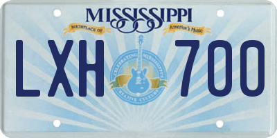 MS license plate LXH700