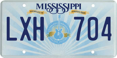 MS license plate LXH704