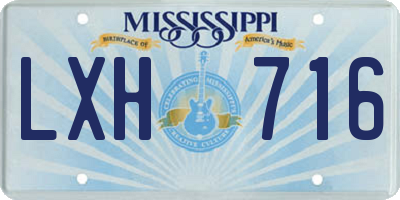 MS license plate LXH716
