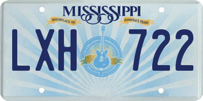 MS license plate LXH722