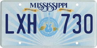 MS license plate LXH730
