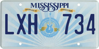 MS license plate LXH734