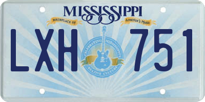 MS license plate LXH751