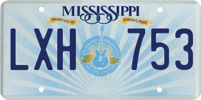 MS license plate LXH753