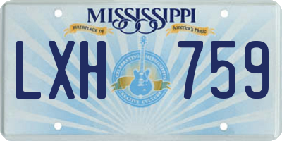 MS license plate LXH759