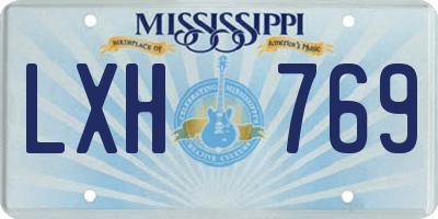 MS license plate LXH769