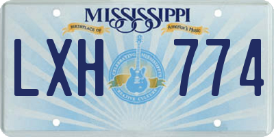 MS license plate LXH774