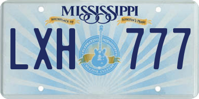 MS license plate LXH777