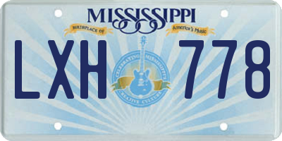 MS license plate LXH778
