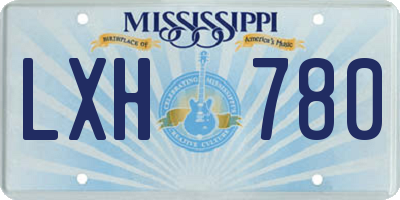 MS license plate LXH780