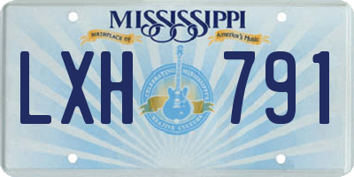MS license plate LXH791