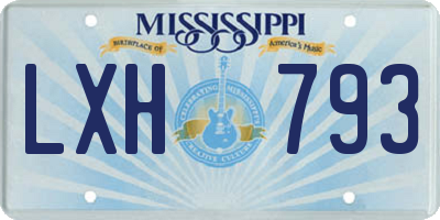 MS license plate LXH793
