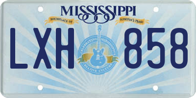 MS license plate LXH858