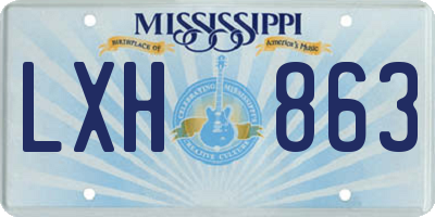 MS license plate LXH863