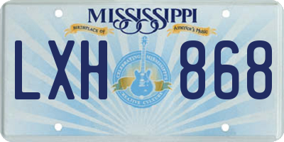 MS license plate LXH868