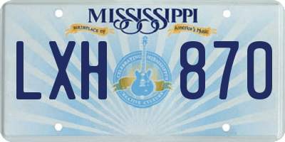 MS license plate LXH870