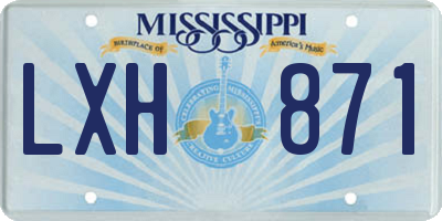 MS license plate LXH871