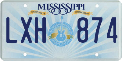 MS license plate LXH874