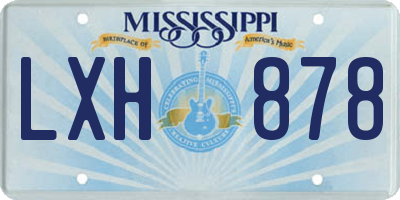 MS license plate LXH878