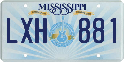 MS license plate LXH881