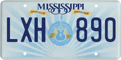 MS license plate LXH890